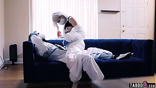 Insane quarantine pandemic porn with blonde teen Lola Fae and her partner